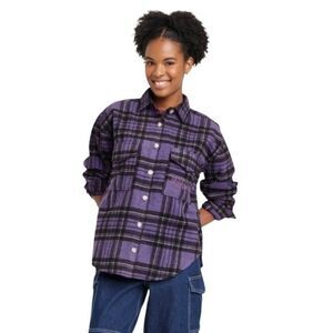 Wakanda Forever Black Panther Purple Shirt Jacket Size S